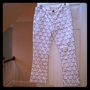 Nautical white cropped jeans